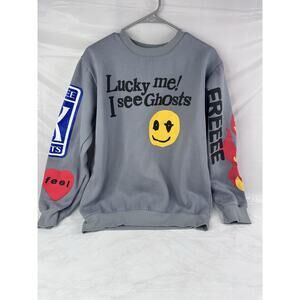 Lucky Me I See Ghosts Kanye West Kid Cudi Hoodie Camp Flog Gnaw Size XL Y2K